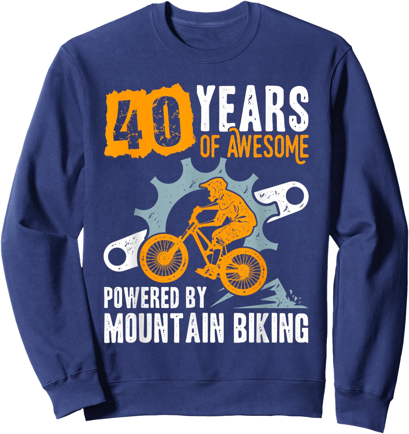 40th Birthday 40 Years of Awesome Mountain Biking MTB 1983 Sweatshirt - Sweatshirt | Navy