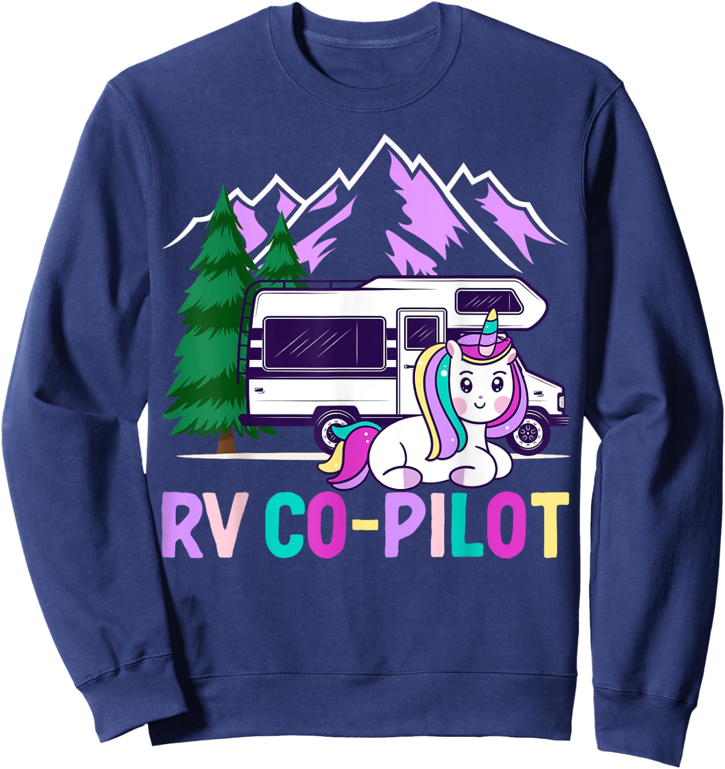Rv Co-Pilot Rv Driver Rv Camper Rv Camping Girl Sweatshirt - Sweatshirt | Navy