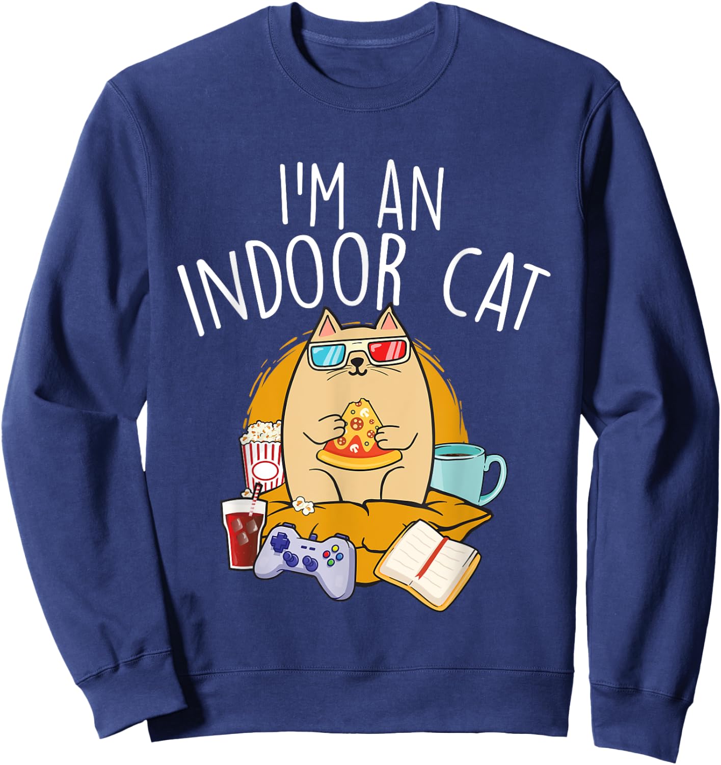 I'm An Indoor Cat - Cat Lover Kitten Kitty Owner Women Girls Kids Sweatshirt - Sweatshirt | Navy