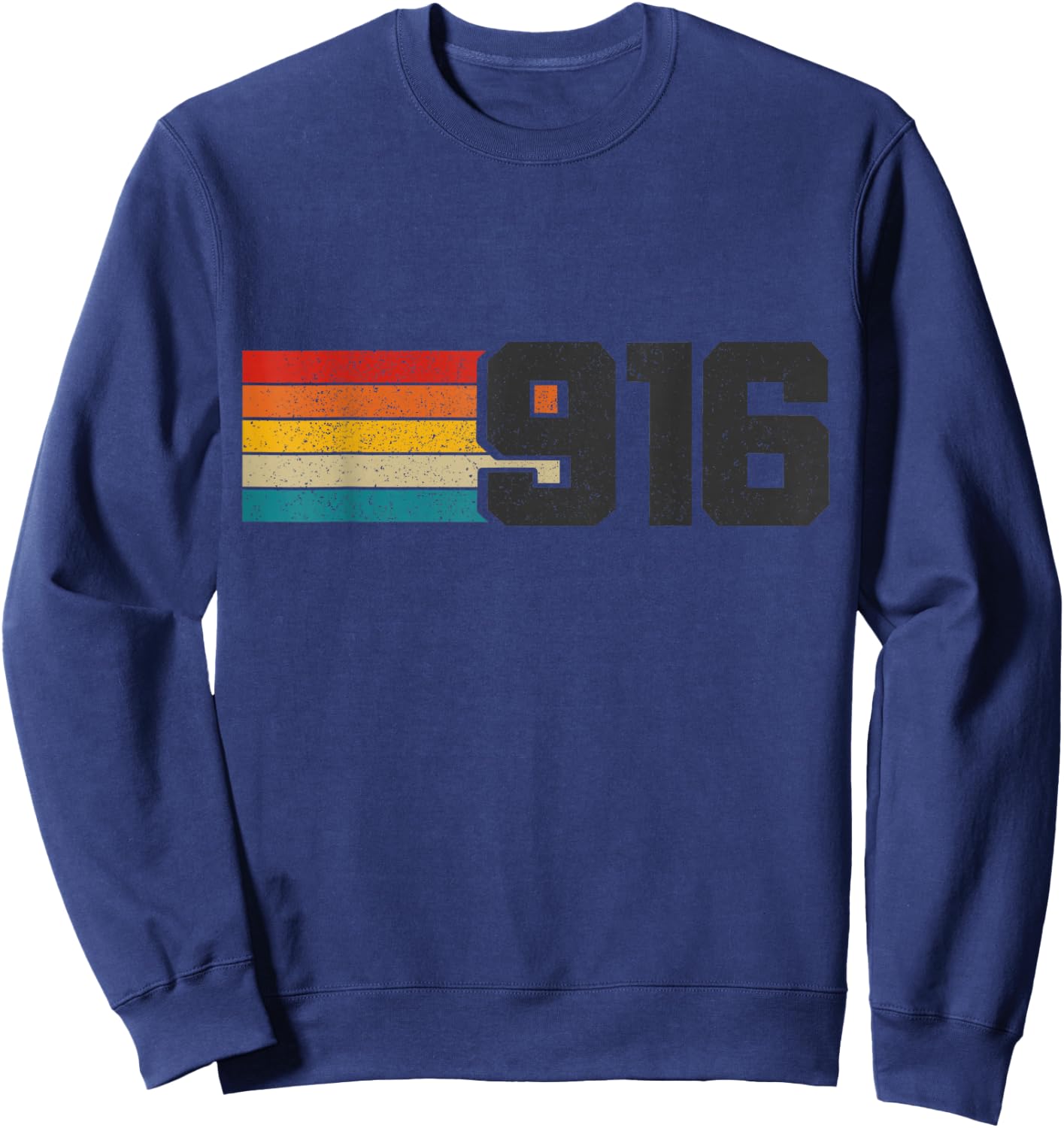 Sacramento California 916 Area Code Pride Vintage Sweatshirt - Sweatshirt | Navy