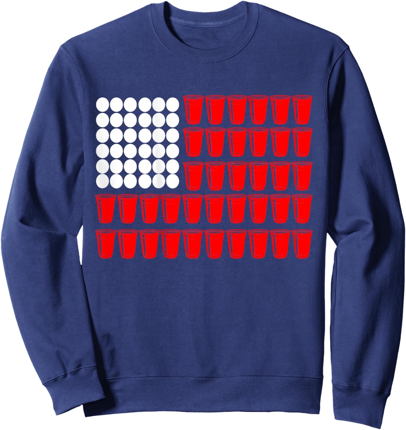 Beer Pong Flag | Drinking Game Sweatshirt - Sweatshirt | Navy