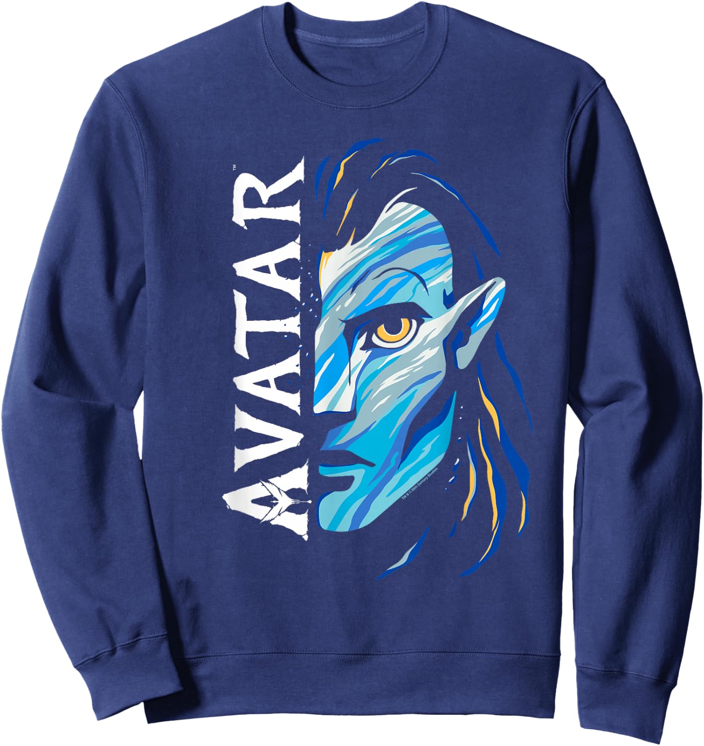 Avatar: The Way of Water Jake Sully Split Avatar Face Sweatshirt - Sweatshirt | Navy