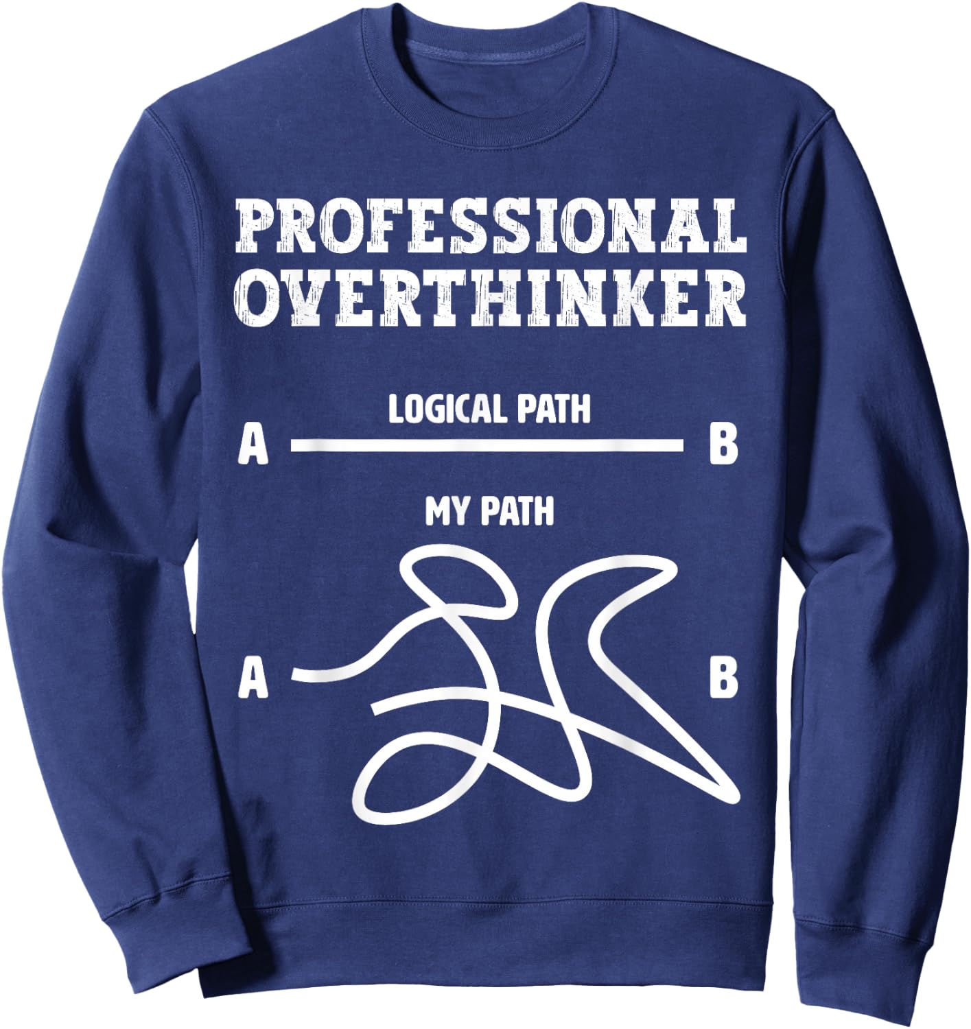 Professional Overthinker - Logical Path Funny Overthinking Sweatshirt - Sweatshirt | Navy