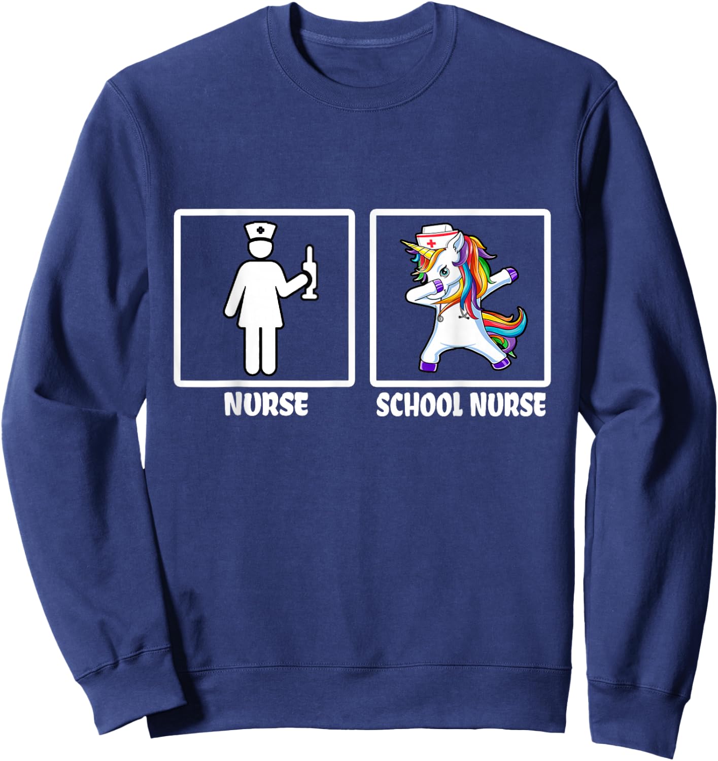 Funny "Nurse vs School Nurse" - School Nurse Sweatshirt - Sweatshirt | Navy
