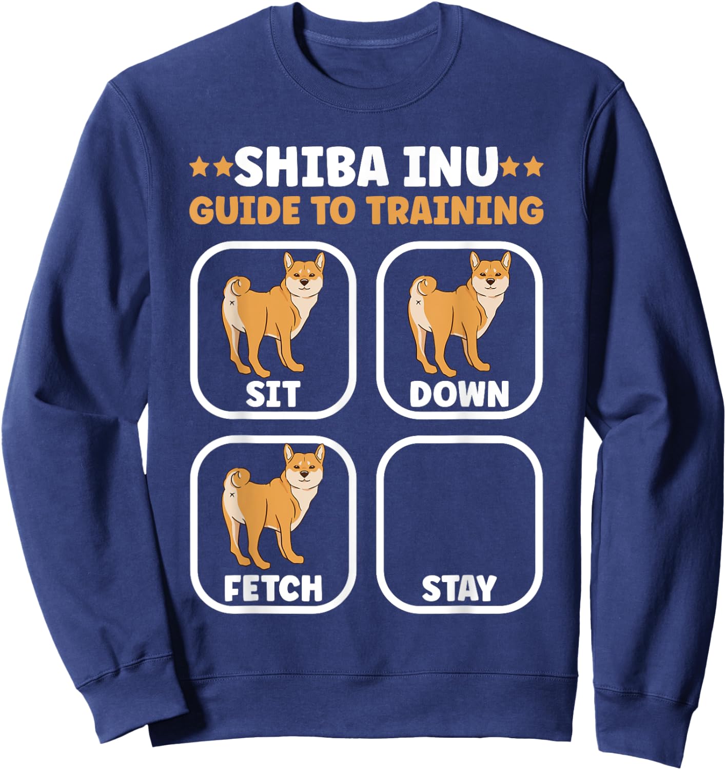 Funny shiba inu guide to training dog owner french Women Girls Kids Sweatshirt - Sweatshirt | Navy