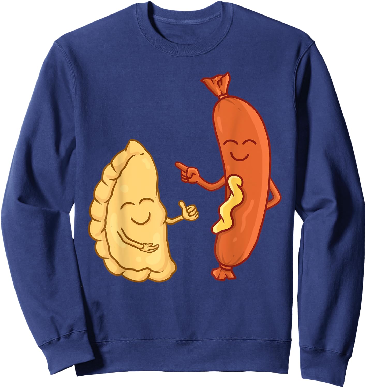 Cute Pierogi Kielbasa Art Women Sausage Polish Food Sweatshirt - Sweatshirt | Navy