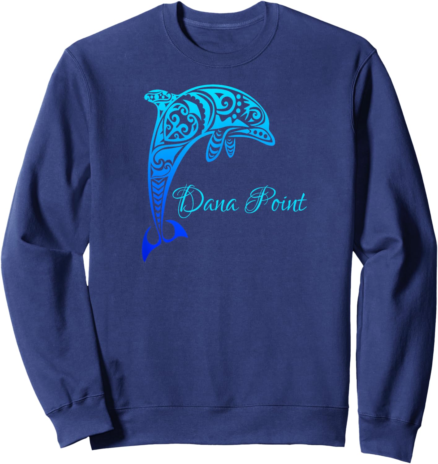 Dana Point, California Vintage Retro Tribal Dolphin Sweatshirt - Sweatshirt | Navy