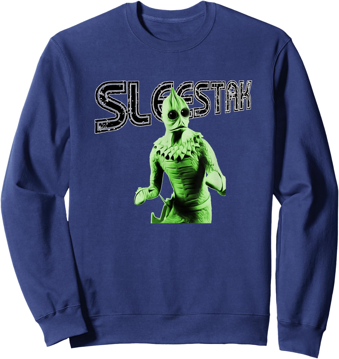 Retro Sleestak reptilian alien graphic Sweatshirt - Sweatshirt | Navy