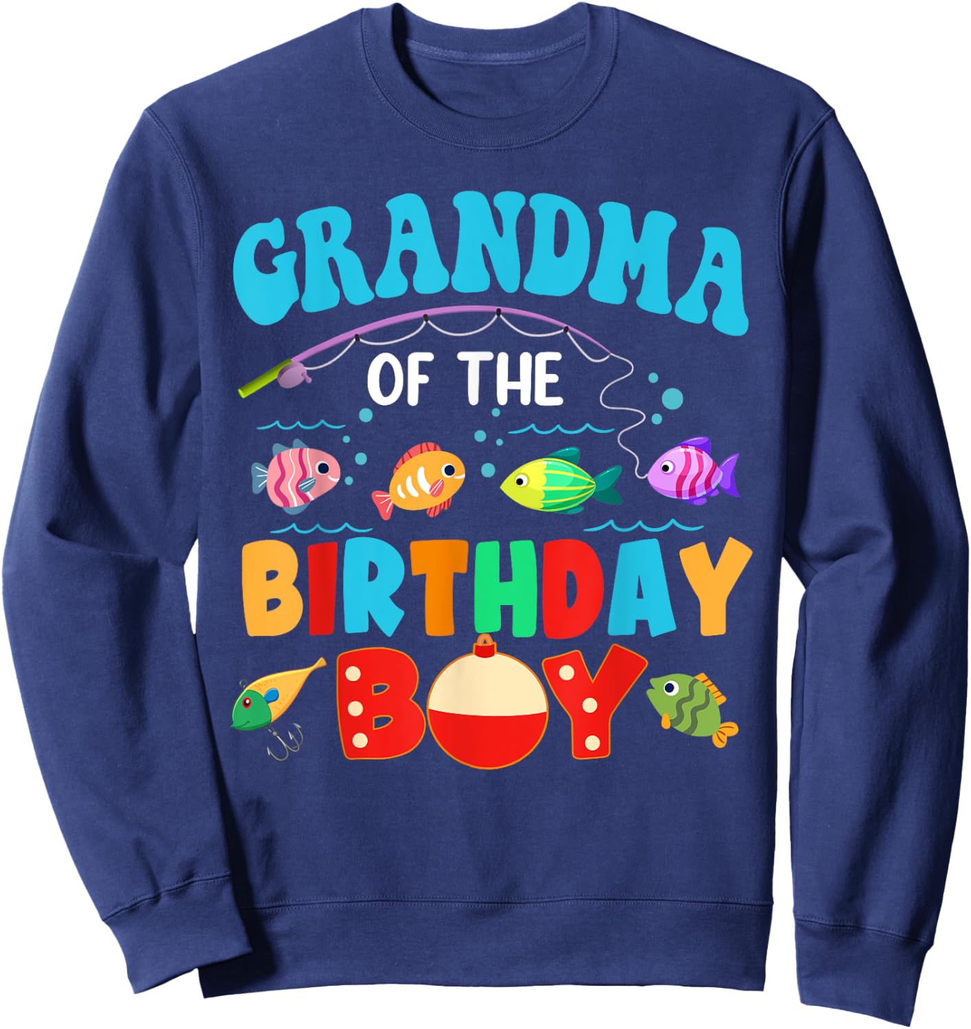 Grandma Of The Birthday Boy Sea Fish Ocean Animals Aquarium Sweatshirt - Sweatshirt | Navy