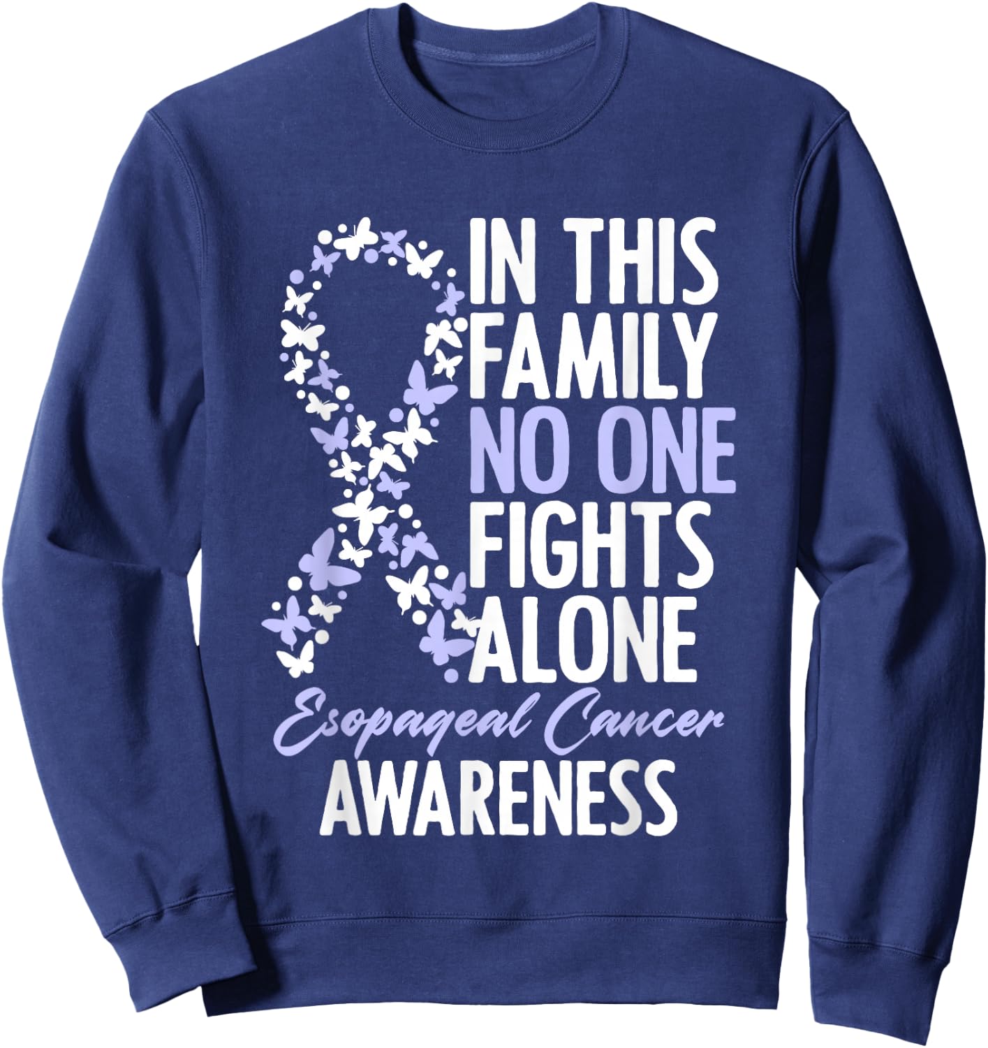 Esophageal Cancer Awareness Ribbon Family Matching Sweatshirt - Sweatshirt | Navy