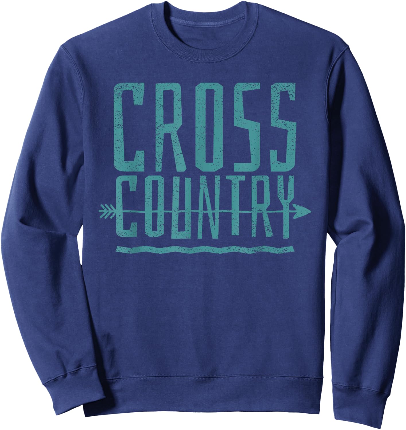 Distressed Cross Country Running graphic Sweatshirt - Sweatshirt | Navy