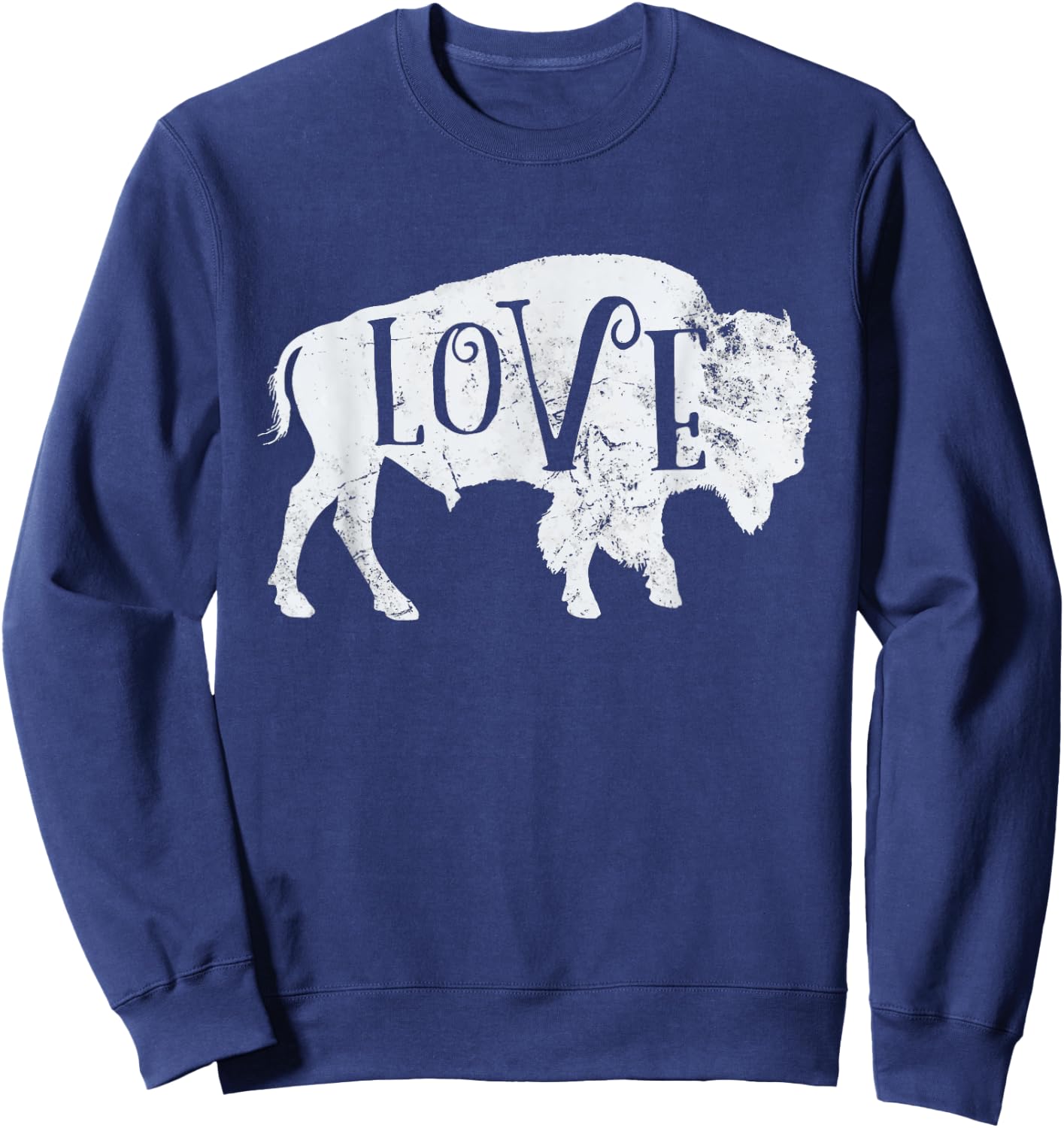 Love American Bison Buffalo Lover Wildlife Outdoor Sweatshirt - Sweatshirt | Navy