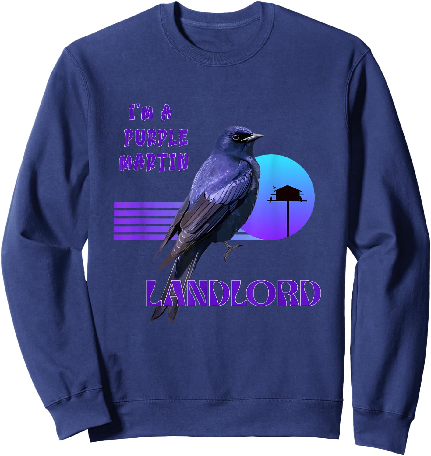 Purple Martin apparel for anyone devoted to these birds. Sweatshirt - Sweatshirt | Navy
