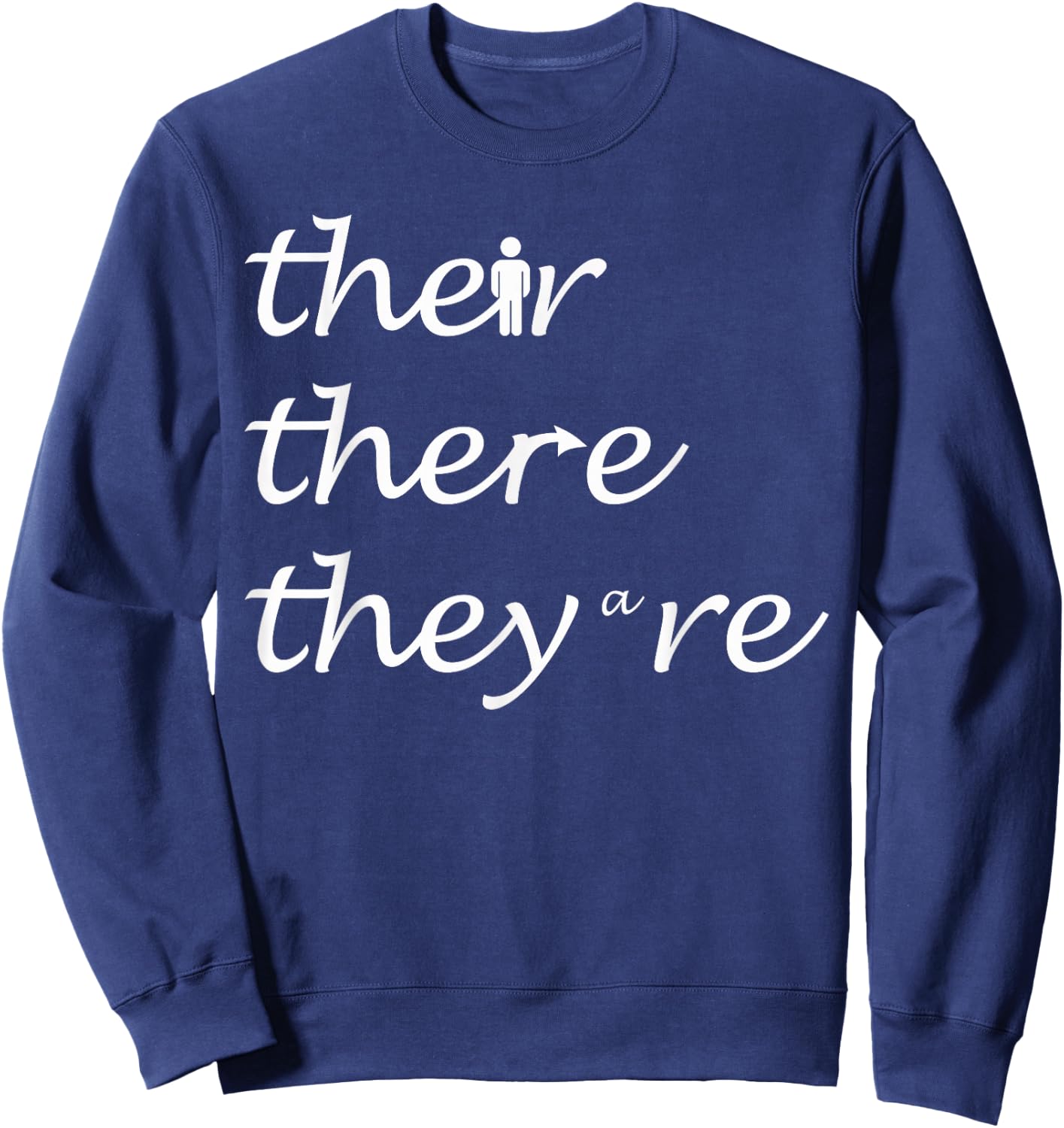 Their There They're English Teacher Grammar Explanation Sweatshirt - Sweatshirt | Navy