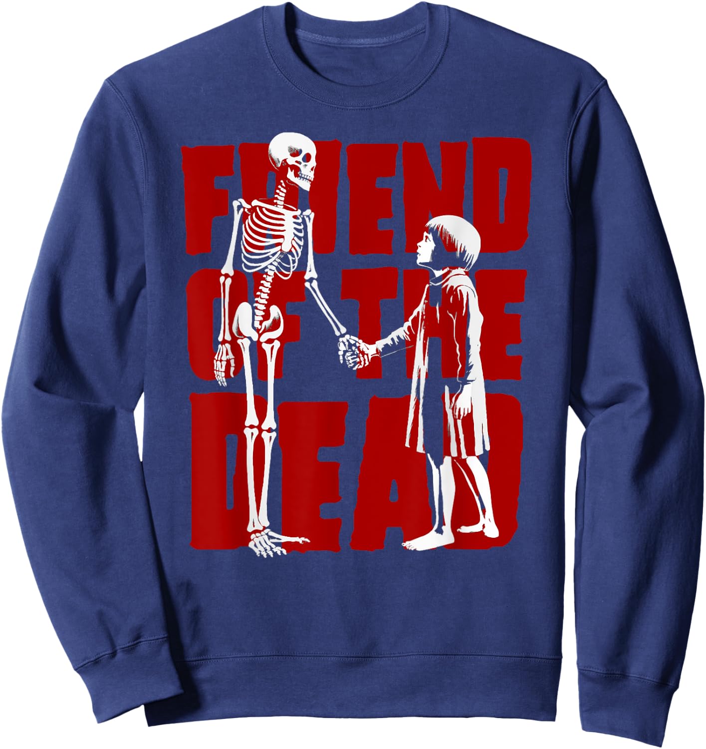Friend Of The Dead Skeleton And Girl Sweatshirt - Sweatshirt | Navy