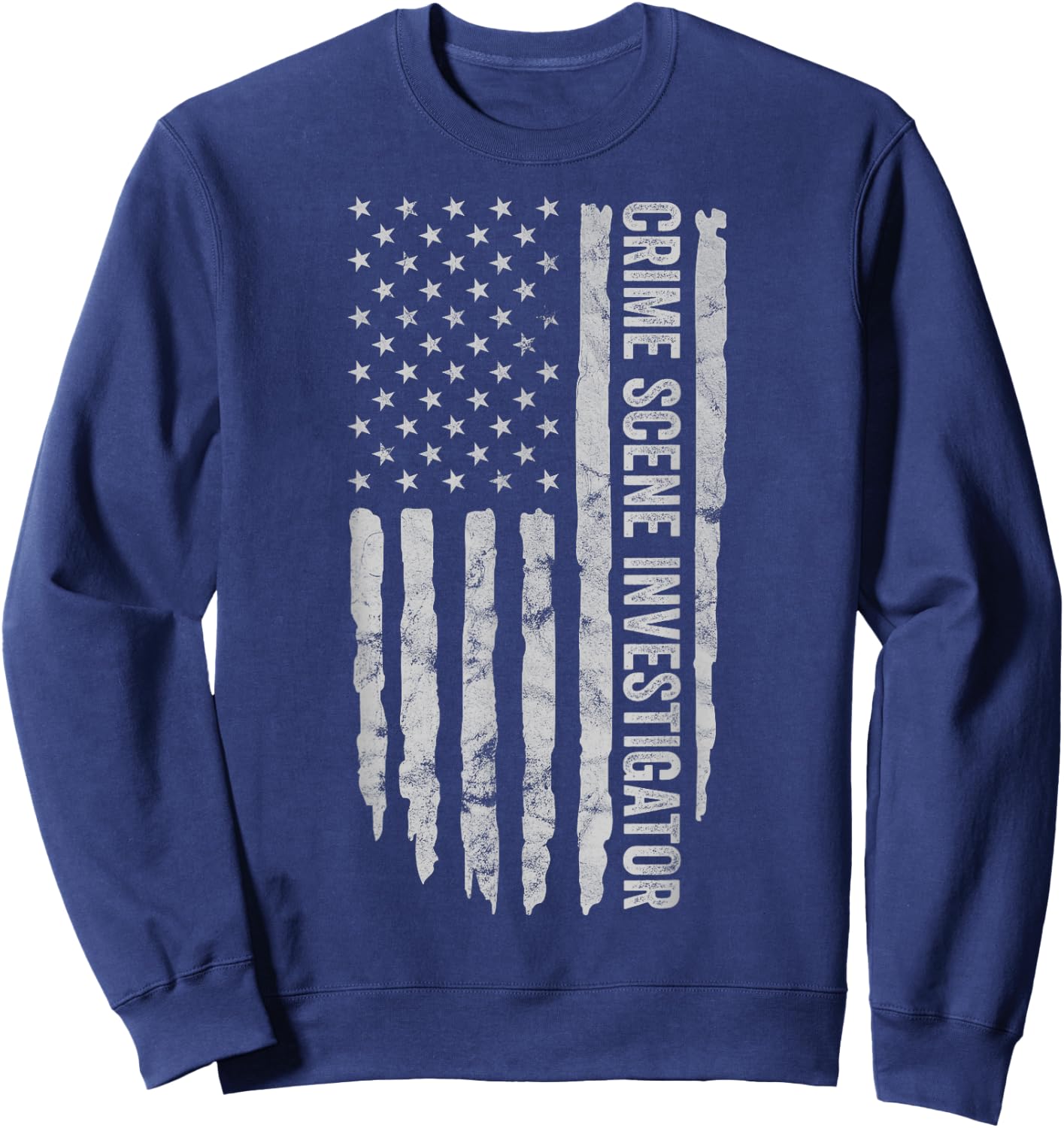 Crime Scene Investigator American Flag CSI Themed Sweatshirt - Sweatshirt | Navy