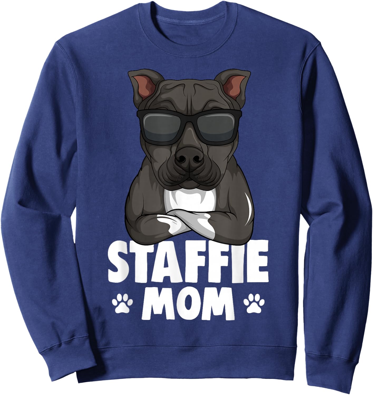 Staffordshire Bull Terrier Mom Staffie Dog Women Girls Kids Sweatshirt - Sweatshirt | Navy