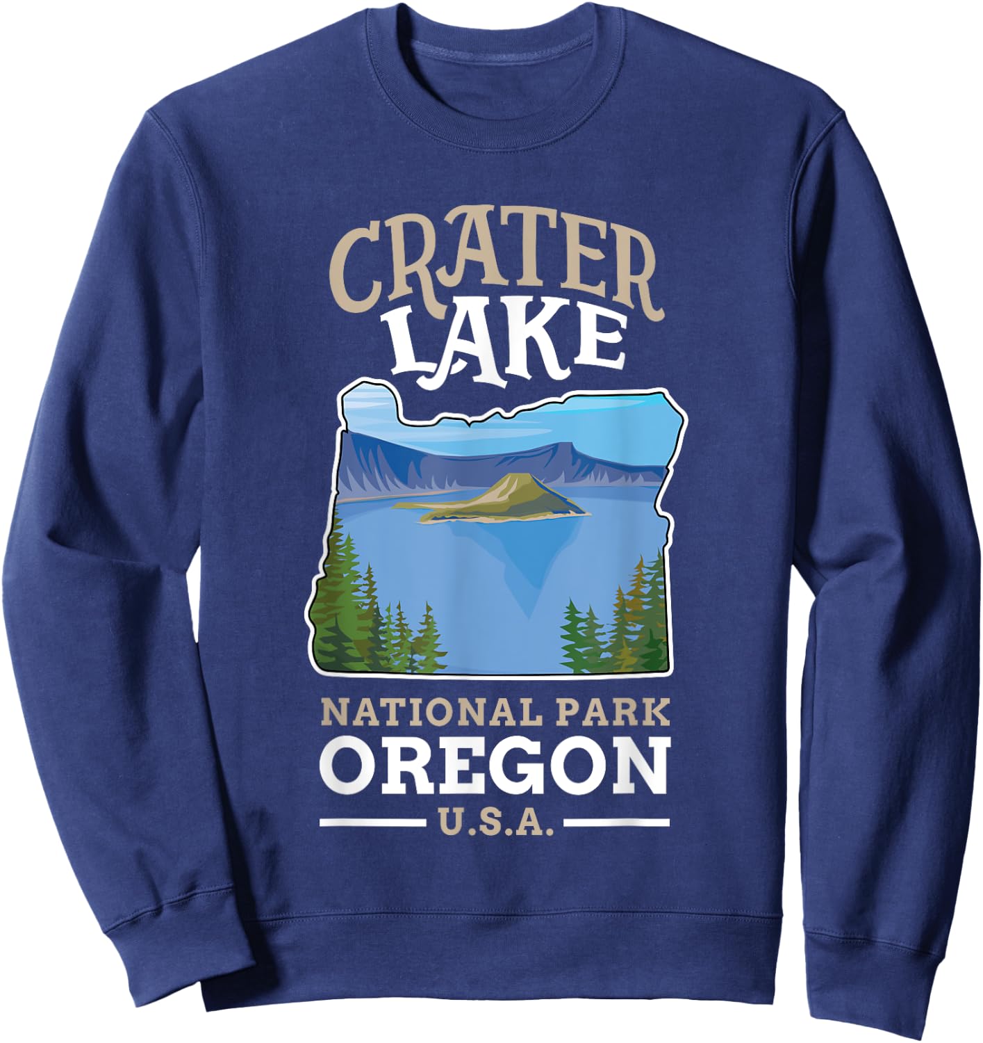Crater Lake National Park US Oregon Sweatshirt - Sweatshirt | Navy