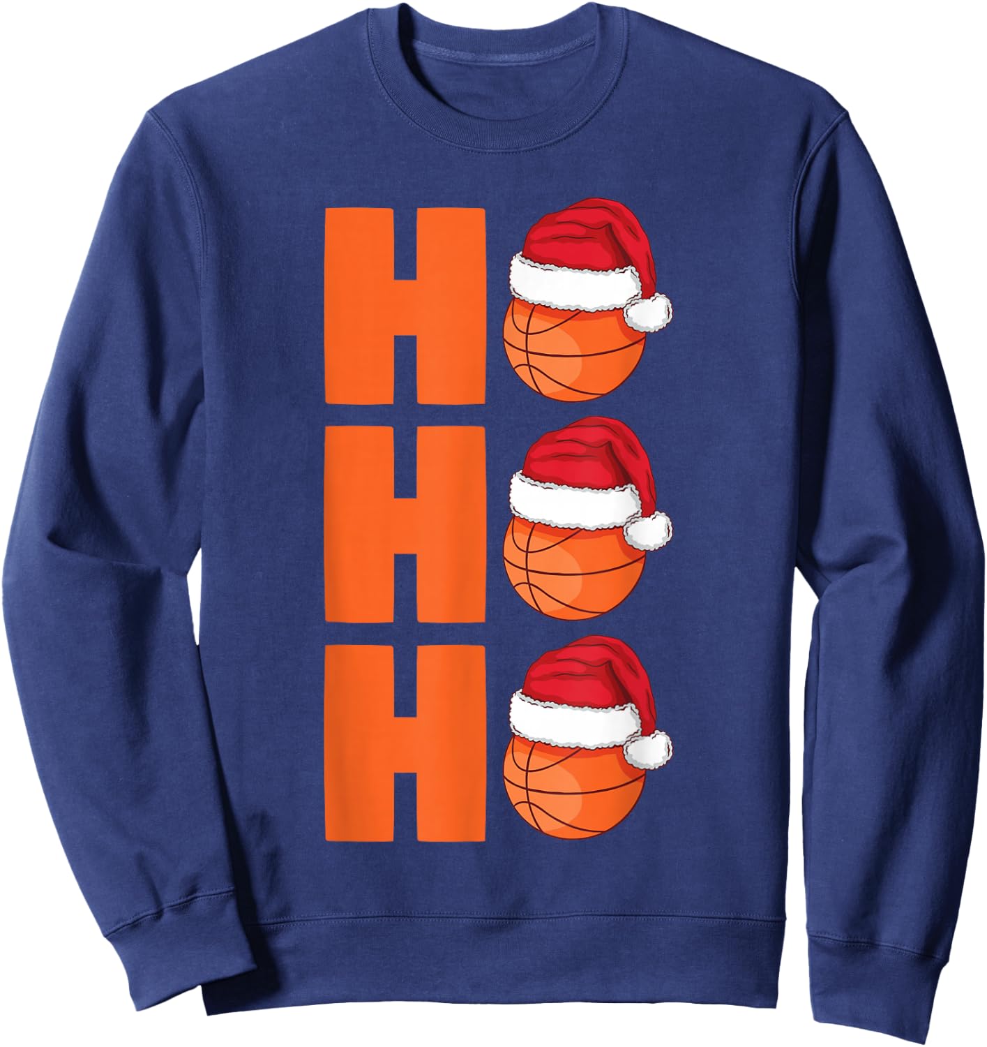 Xmas Santa Claus Basketball Christmas Sweatshirt - Sweatshirt | Navy