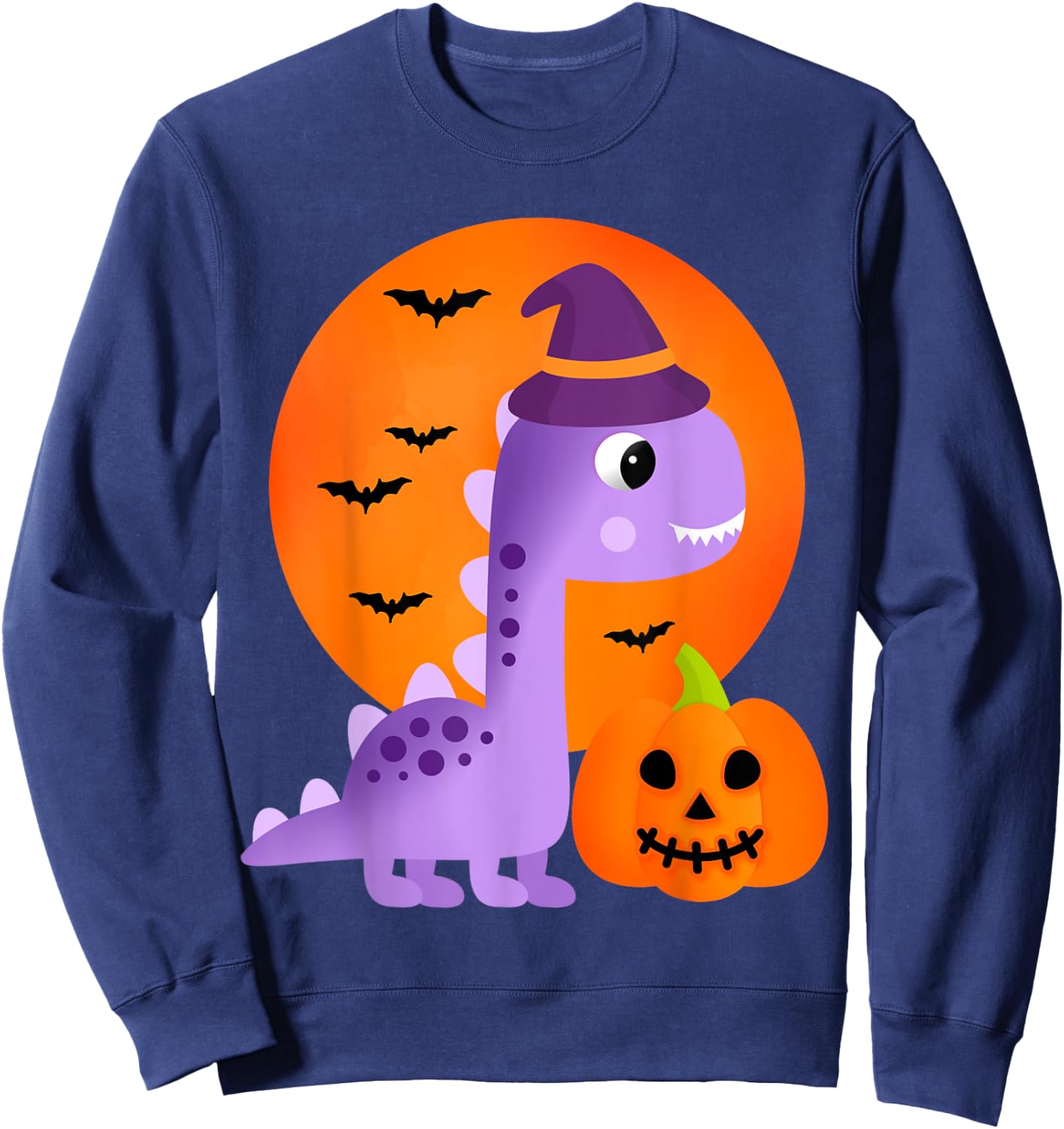 Cute Dinosaur Halloween Kids Girls Dinosaur T Rex Halloween Sweatshirt - Sweatshirt | Navy