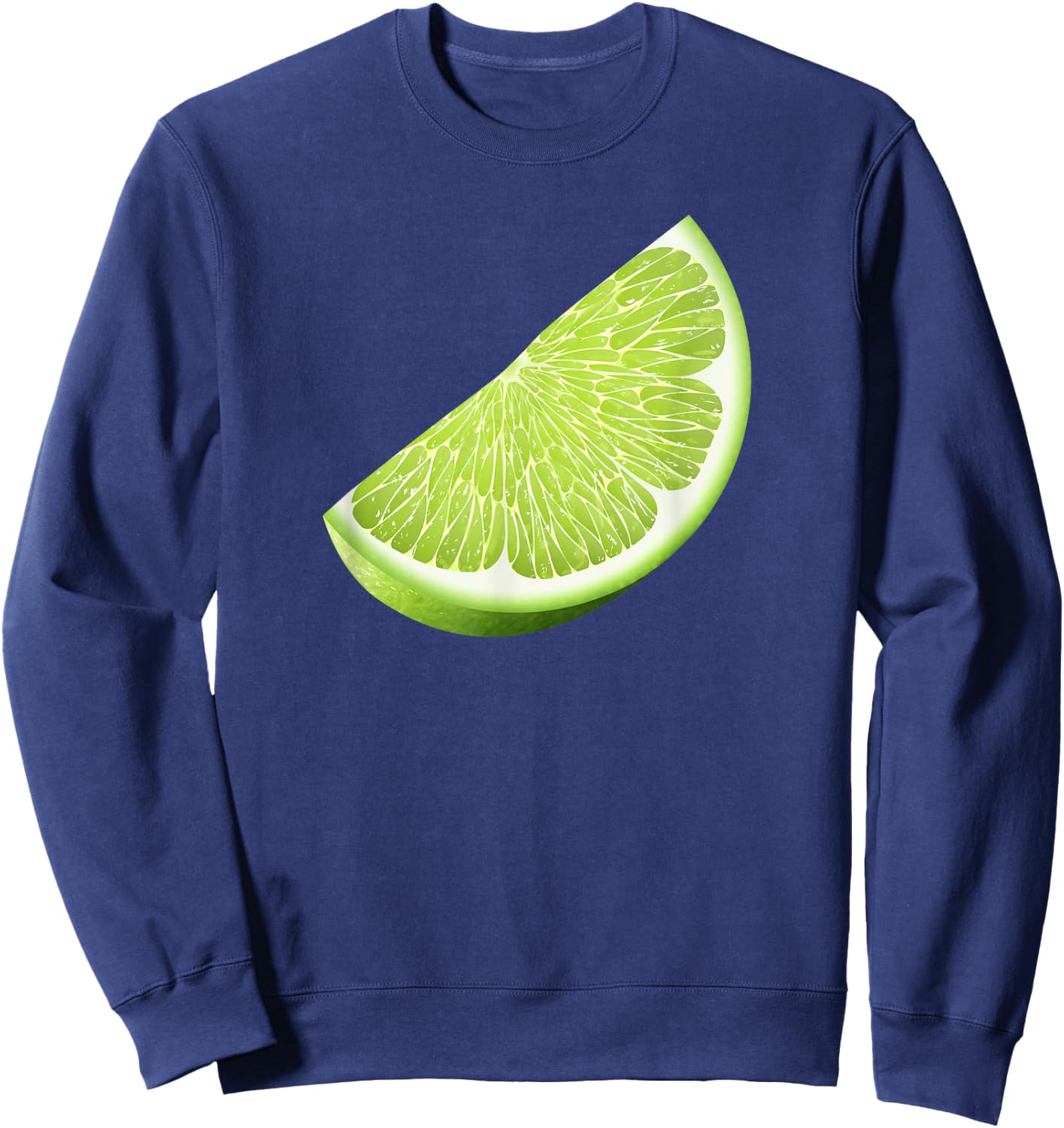 Green Lime Halloween Costume Group Funny Lime Slice Lovers Sweatshirt - Sweatshirt | Navy