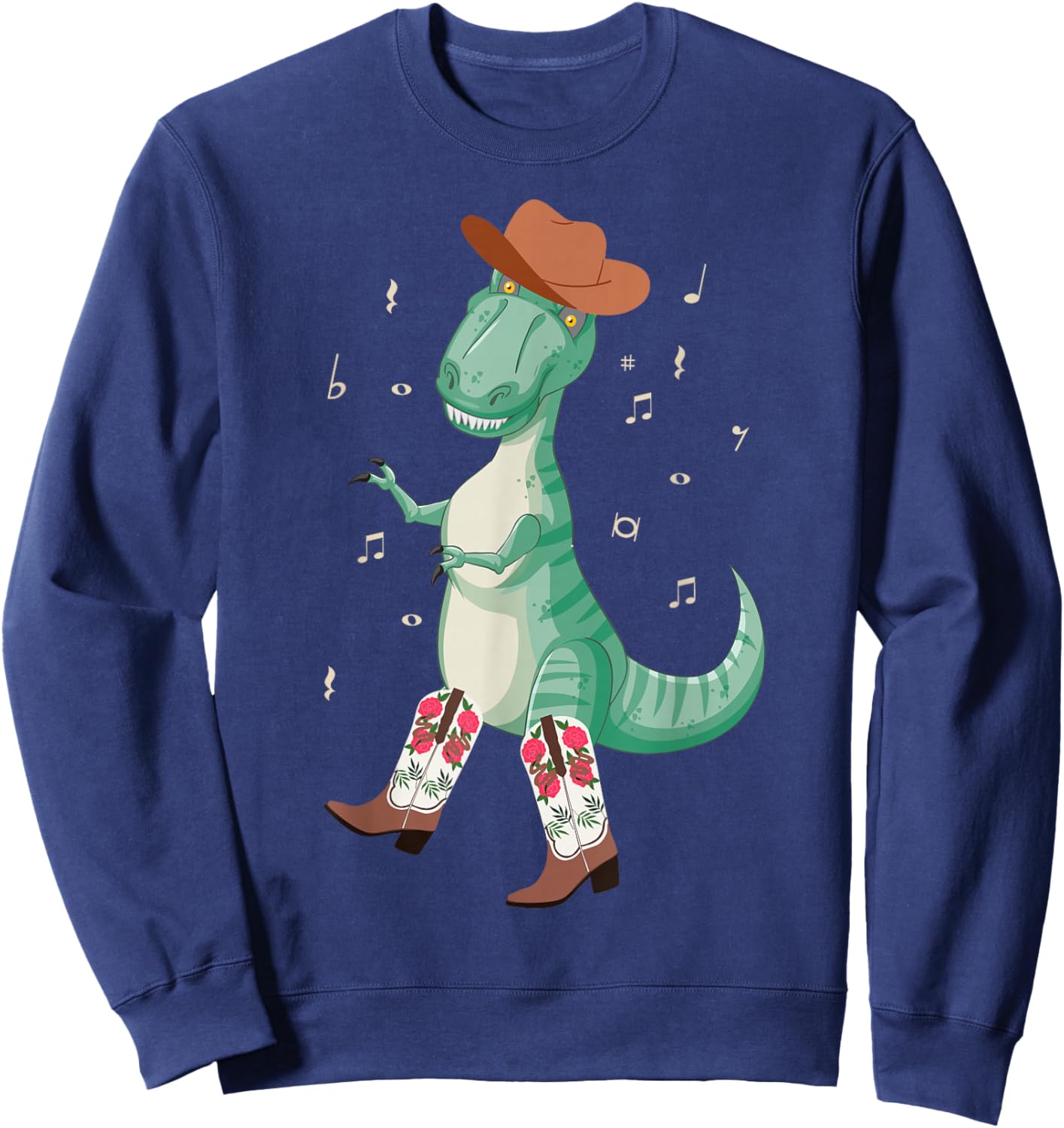 Line Dancing Dance Teacher T Rex Dinosaur Sweatshirt - Sweatshirt | Navy