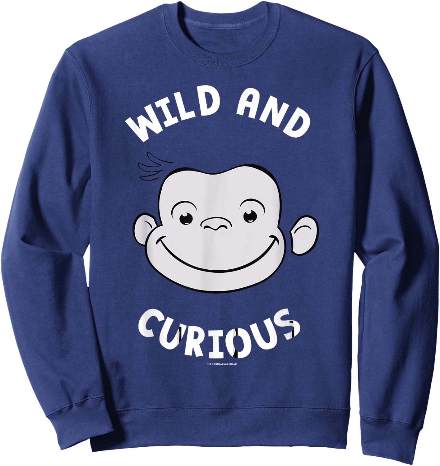Curious George Wild and Curious Big Face Sweatshirt - Sweatshirt | Navy