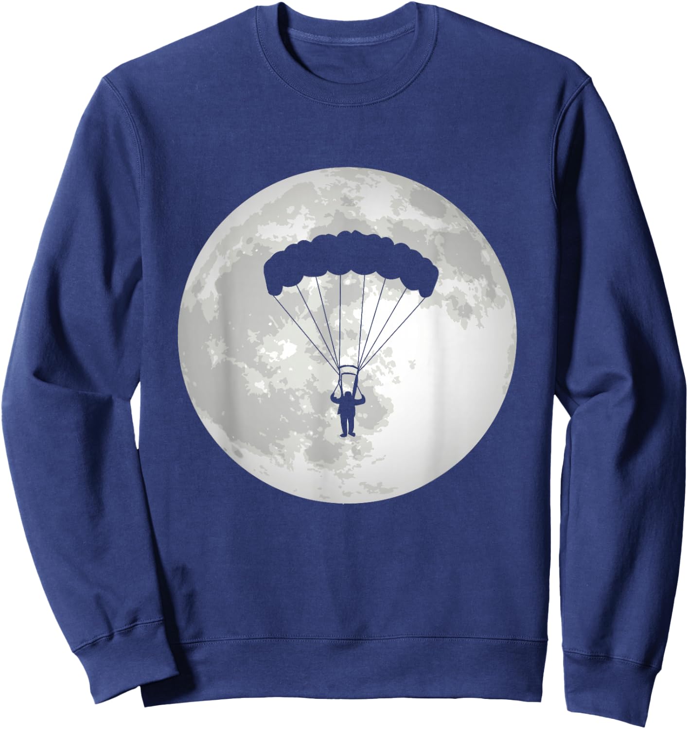 Parachuting Moon Paratrooper Paragliding Sweatshirt - Sweatshirt | Navy
