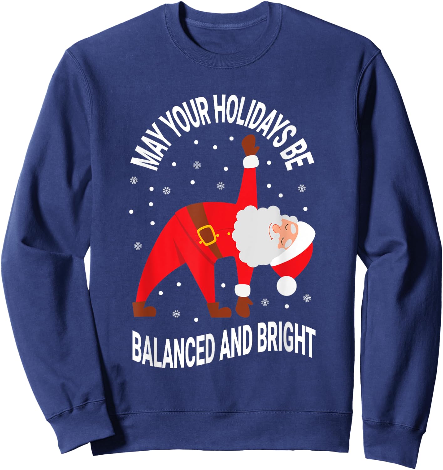 Yoga Practitioner Namasleigh Xmas Meditation Christmas Yoga Sweatshirt - Sweatshirt | Navy
