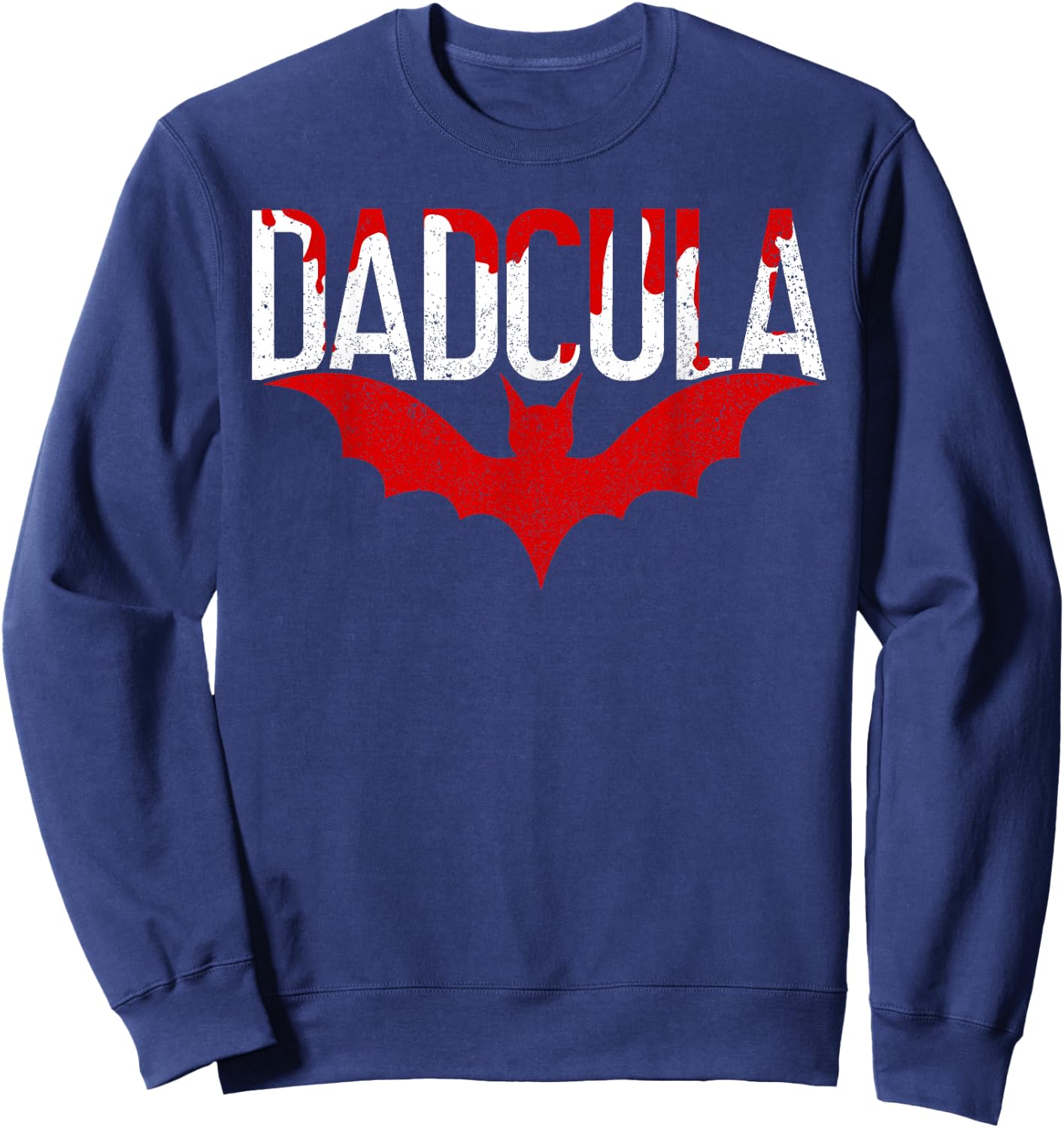 Papa Dadcula Dad Vampire Daddy Funny Halloween Father Sweatshirt - Sweatshirt | Navy