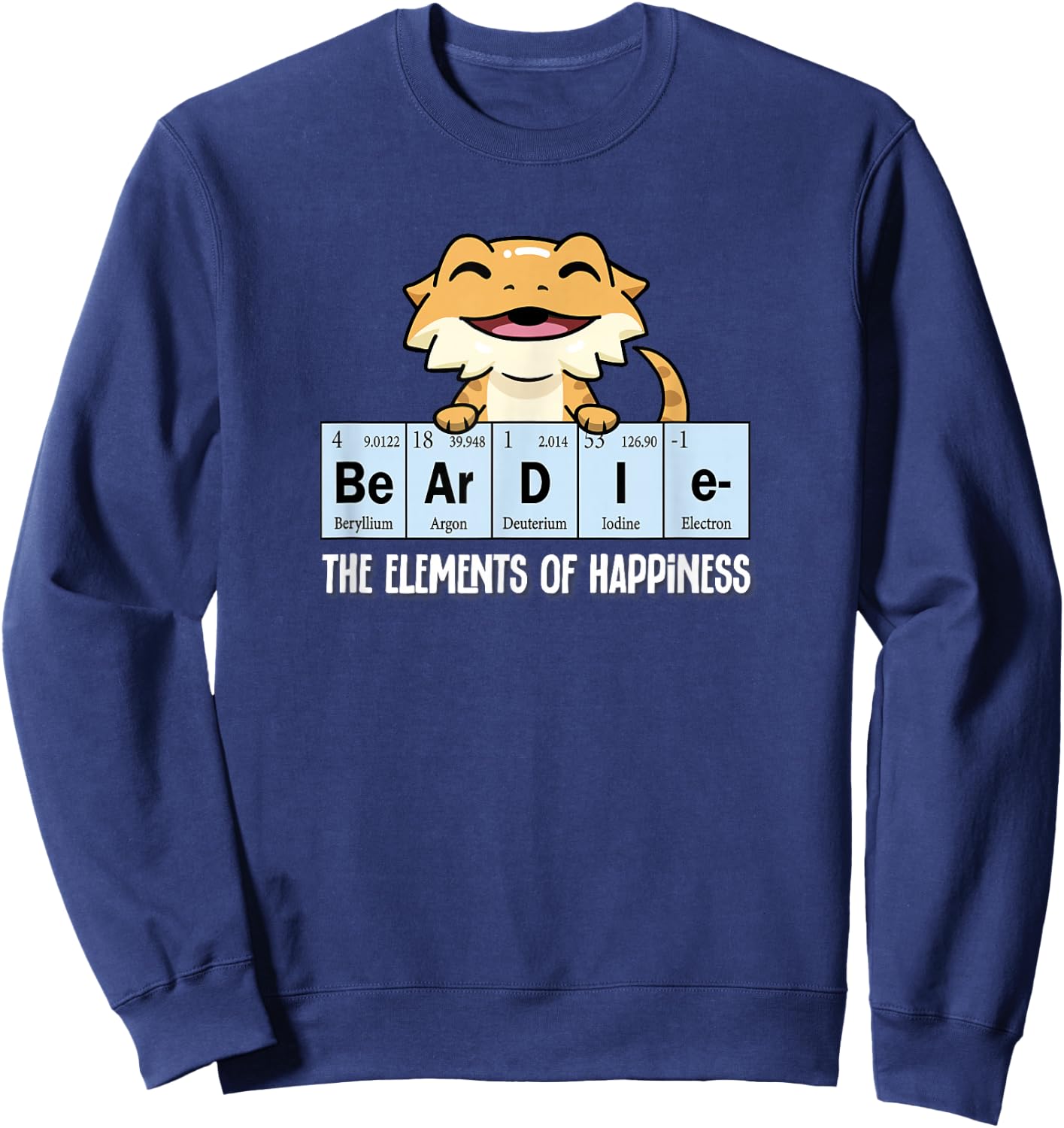 Tiny Dinosaur Elements Bearded Dragon Lover Sweatshirt - Sweatshirt | Navy