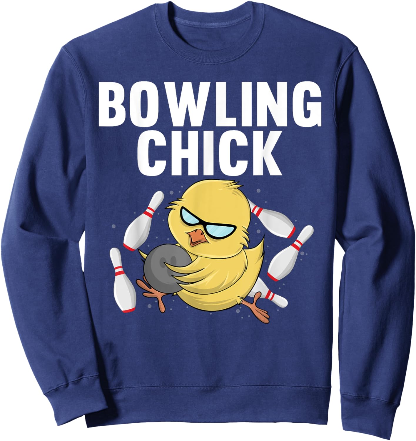 Cool Bowler Girls Ladies Bowling Chick Spare Me Sweatshirt - Sweatshirt | Navy