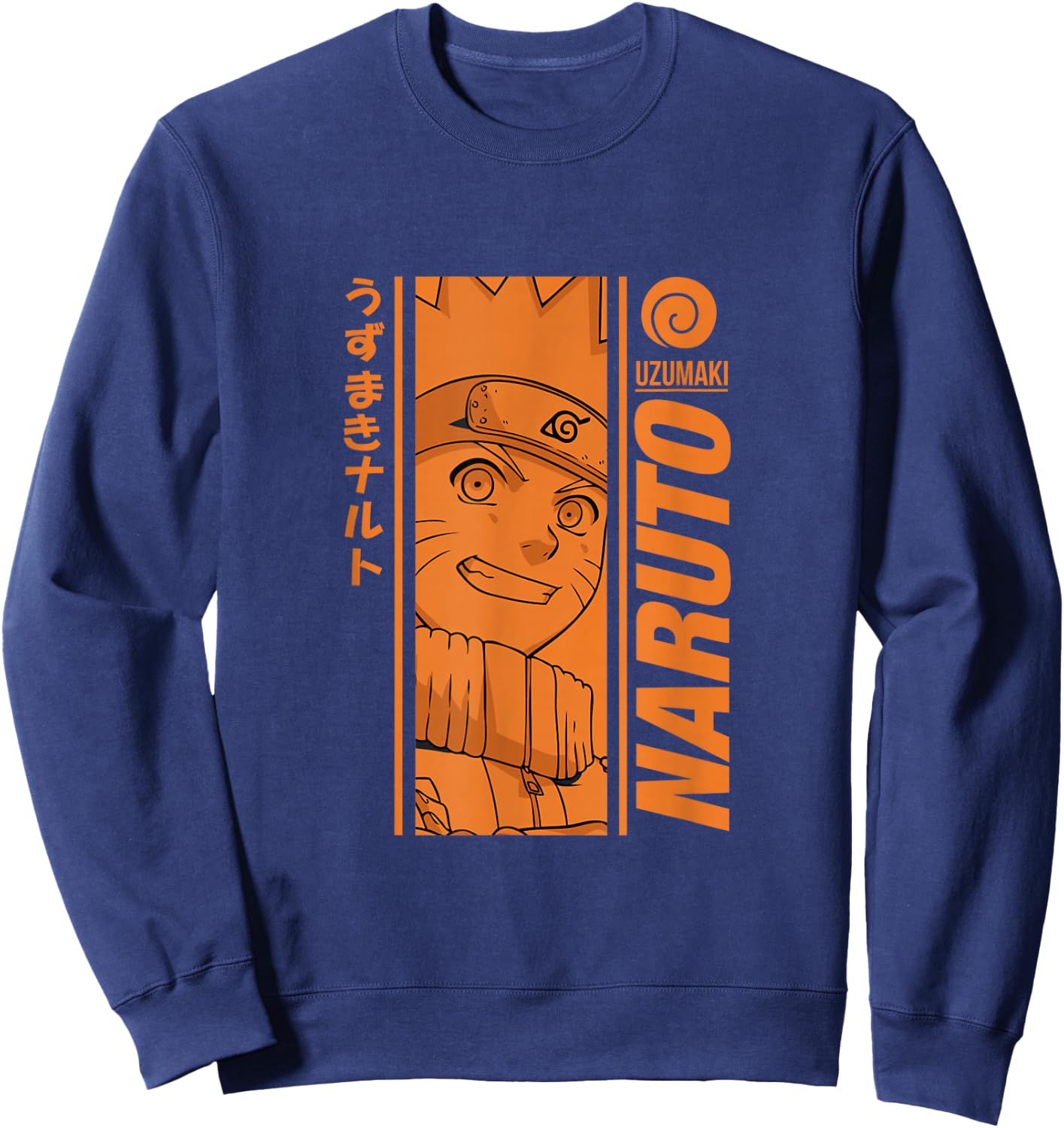 Naruto Classic Orange Monochrome Graphic Sweatshirt - Sweatshirt | Navy