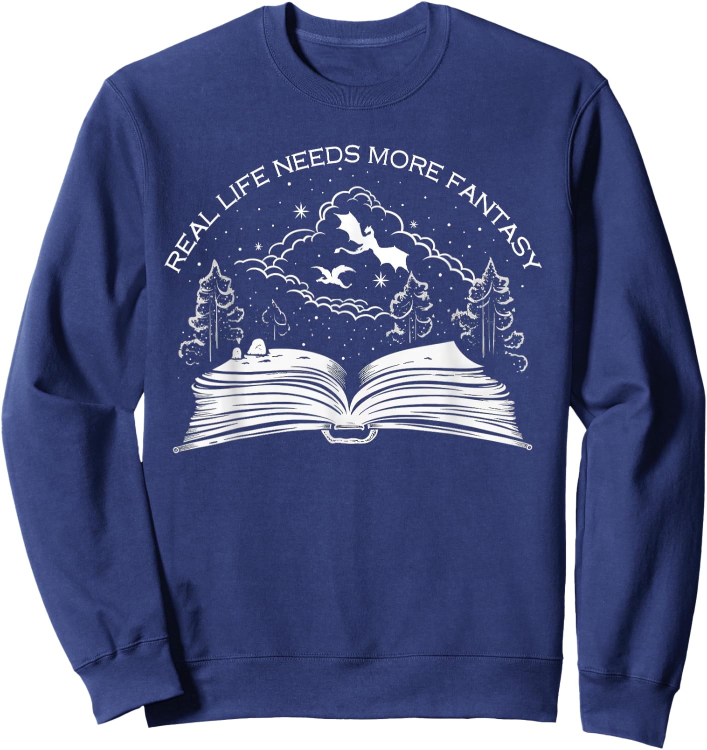 Real Life Needs More Fantasy - Bookworm Sweatshirt - Sweatshirt | Navy