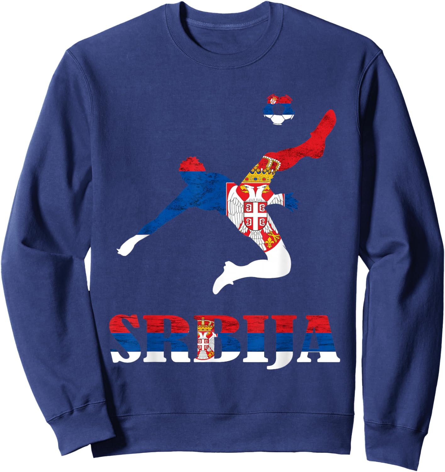 Serbia Soccer Player Srbija Serbian Pride Serbian Flag Sweatshirt - Sweatshirt | Navy
