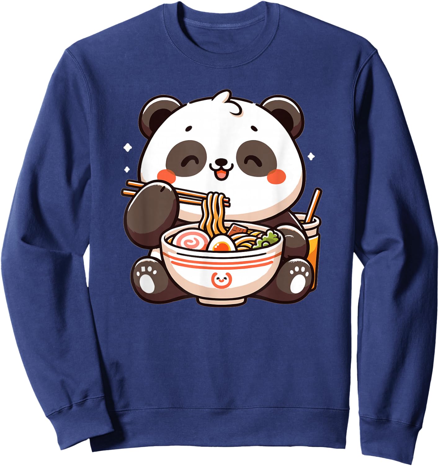 Cute Panda Eats Ramen Noodles Pandas Ramen Sweatshirt - Sweatshirt | Navy