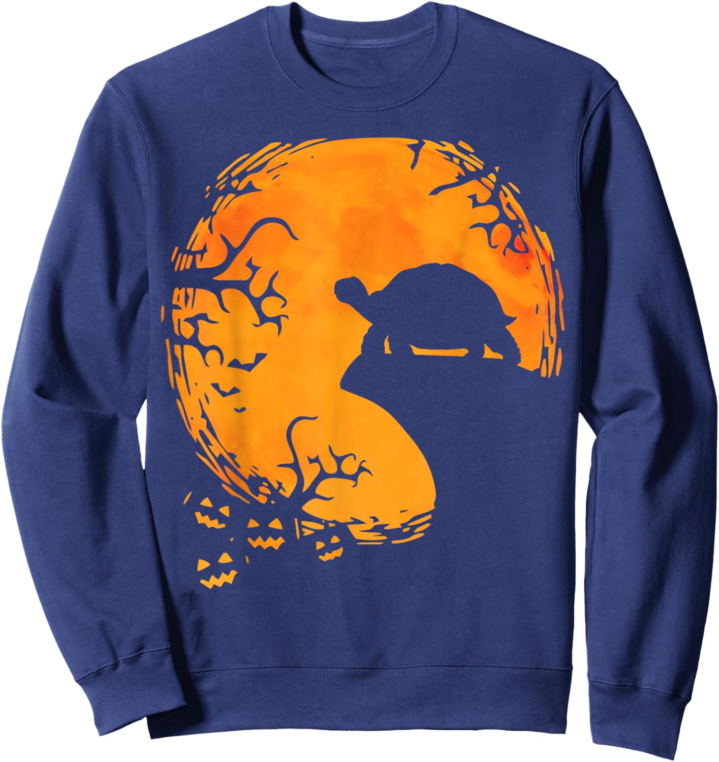 Funny Tortoise Halloween Silhouette Spooky Tortoise Lover Sweatshirt - Sweatshirt | Navy