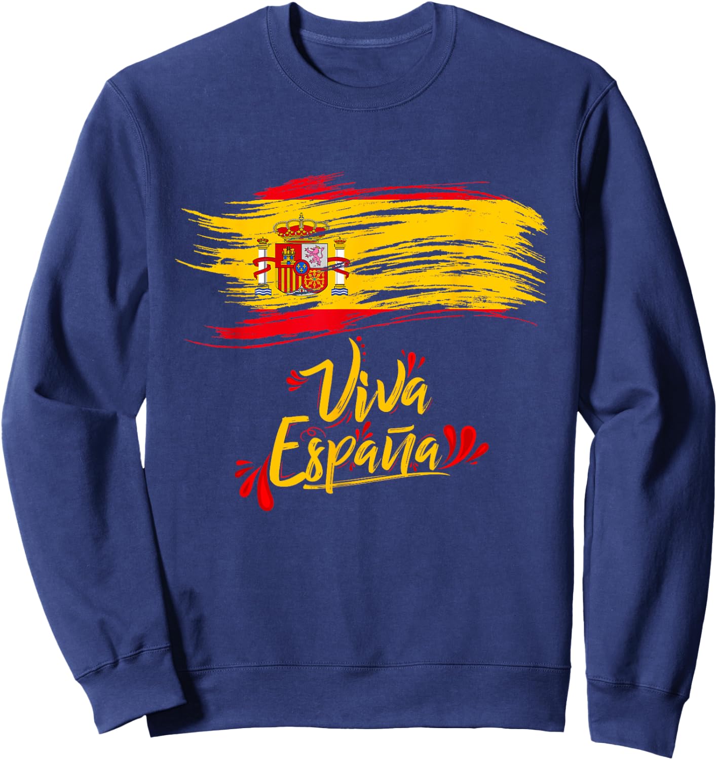 Viva Espana Spain Flag Athletic Sport Sweatshirt - Sweatshirt | Navy