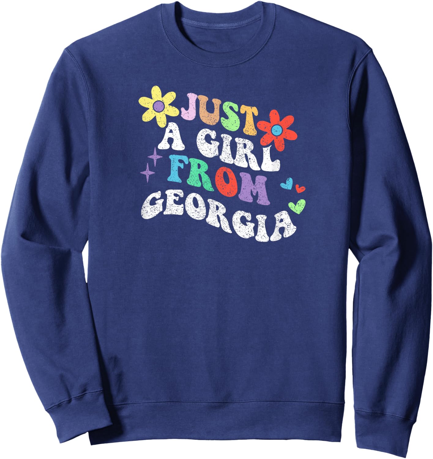 Retro Groovy Just A Girl From Georgia Mother's Day 2023 Sweatshirt - Sweatshirt | Navy