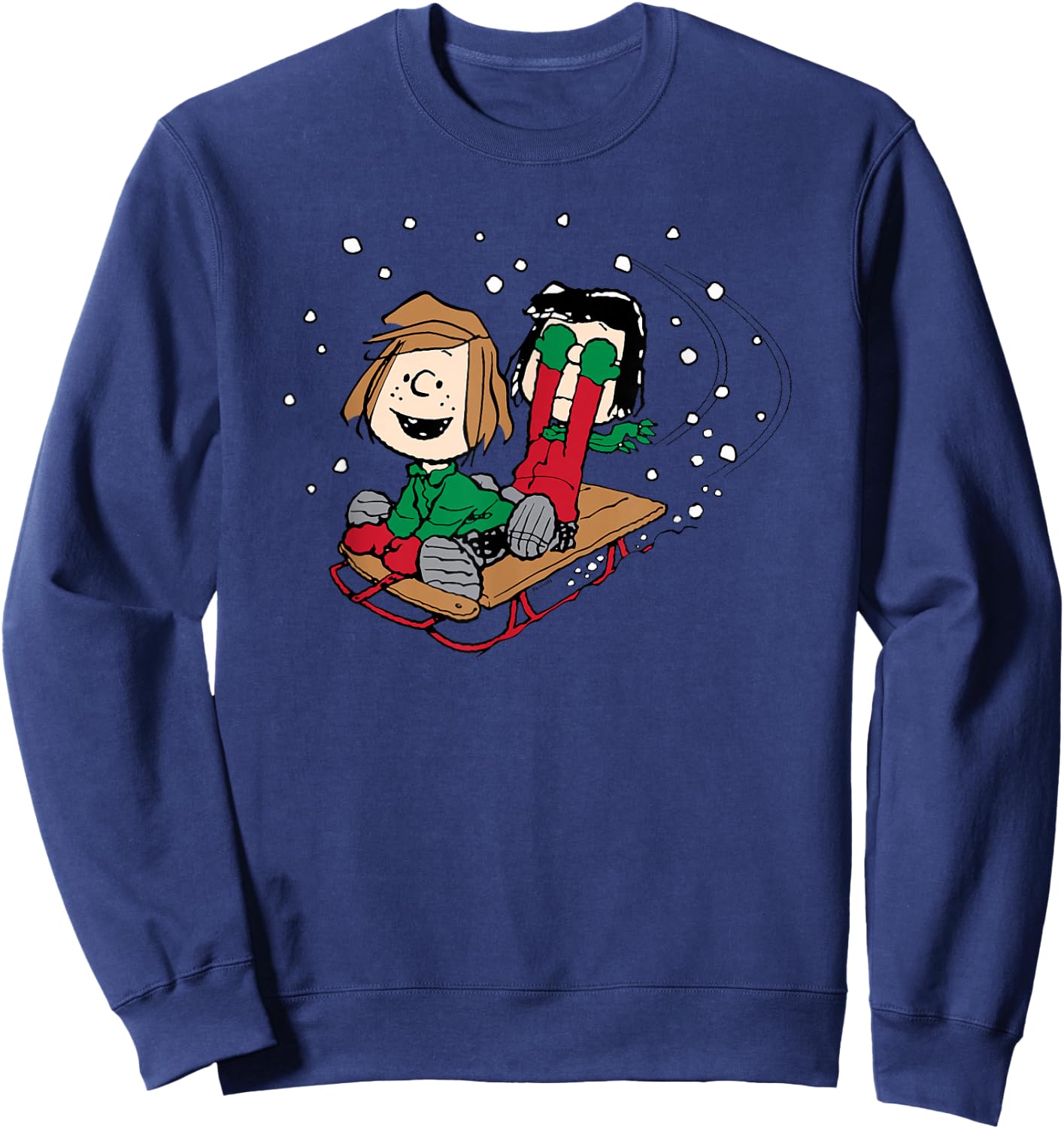 Peanuts - Peppermint Patty Sledding Sweatshirt - Sweatshirt | Navy