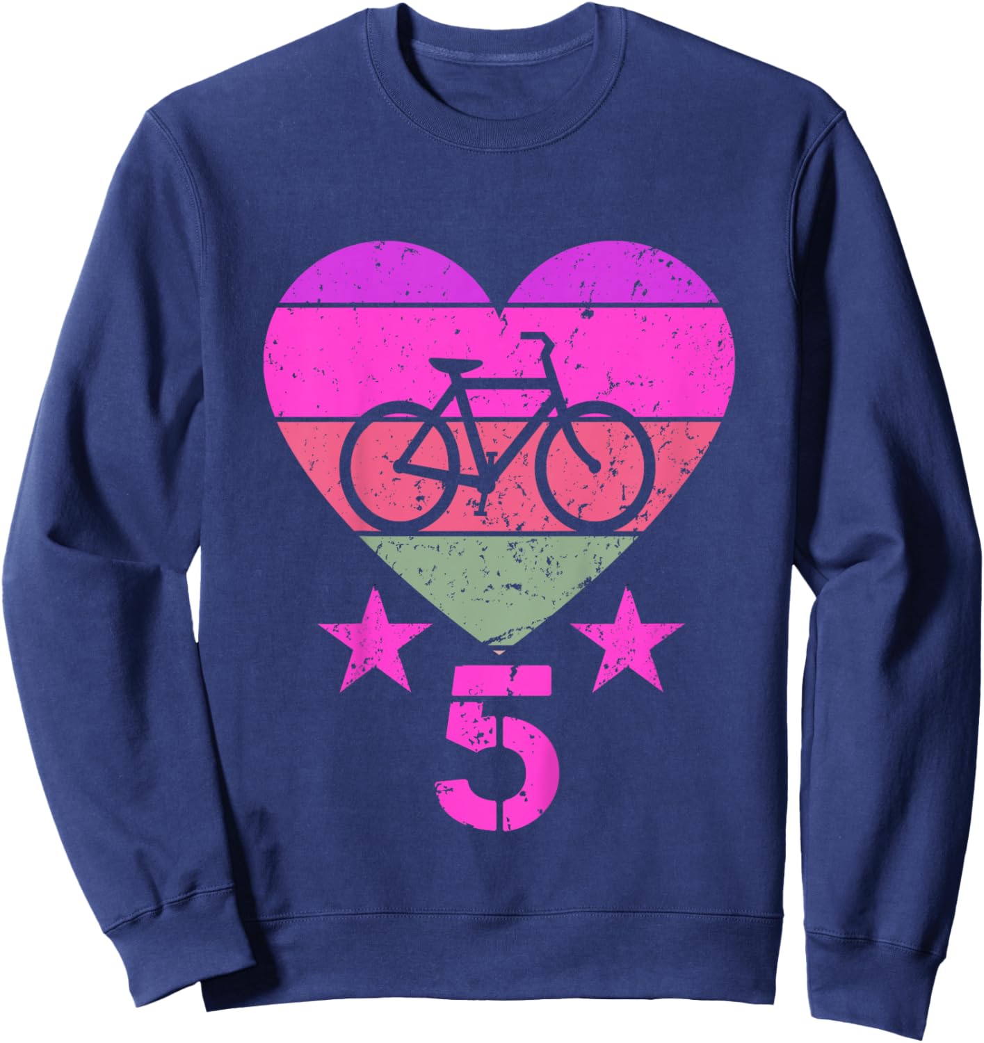 Bicycle Birthday 5 Year Old Boy Girl Bike 5th Birthday Sweatshirt - Sweatshirt | Navy
