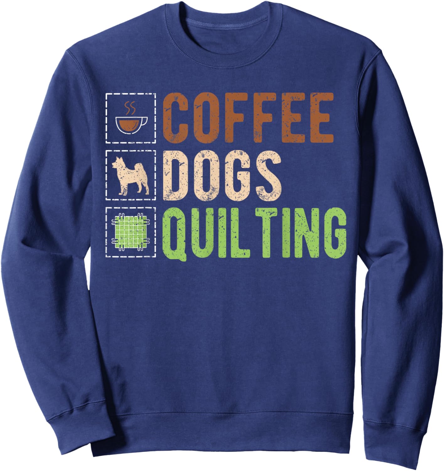 Coffee Dogs Quilting Sweatshirt - Sweatshirt | Navy