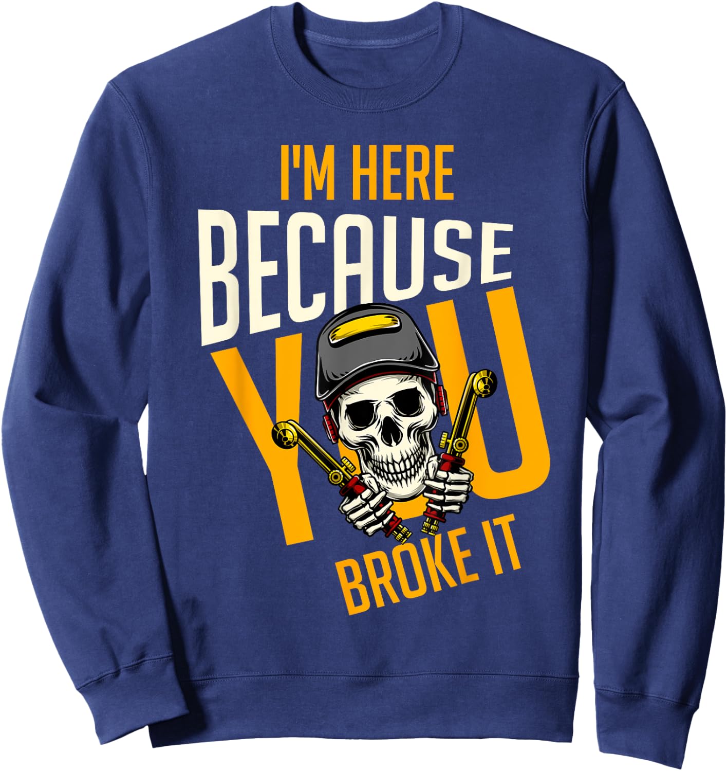 Funny Maintenance Worker Vintage Skull-woker Welder Sweatshirt - Sweatshirt | Navy