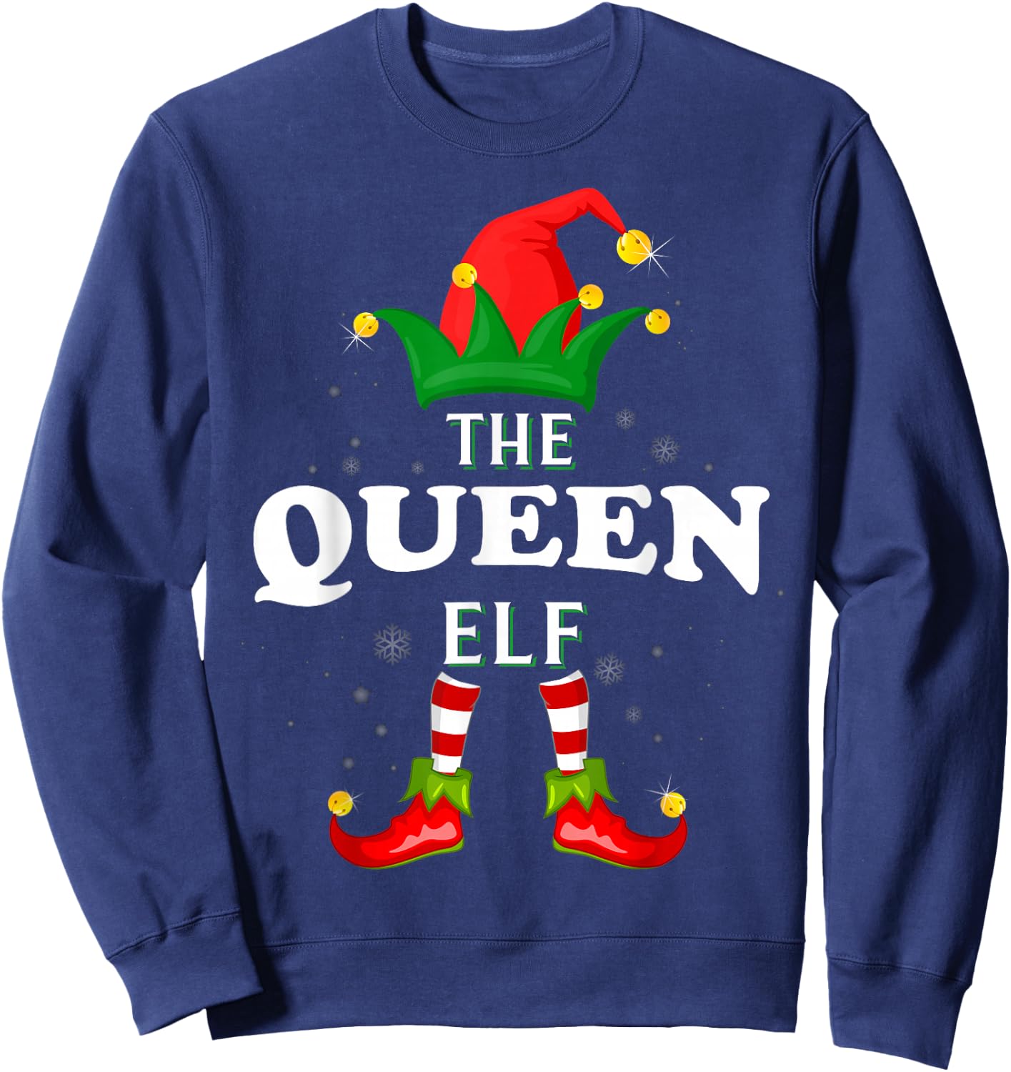 Xmas Queen Elf Family Matching Christmas Pajama Sweatshirt - Sweatshirt | Navy