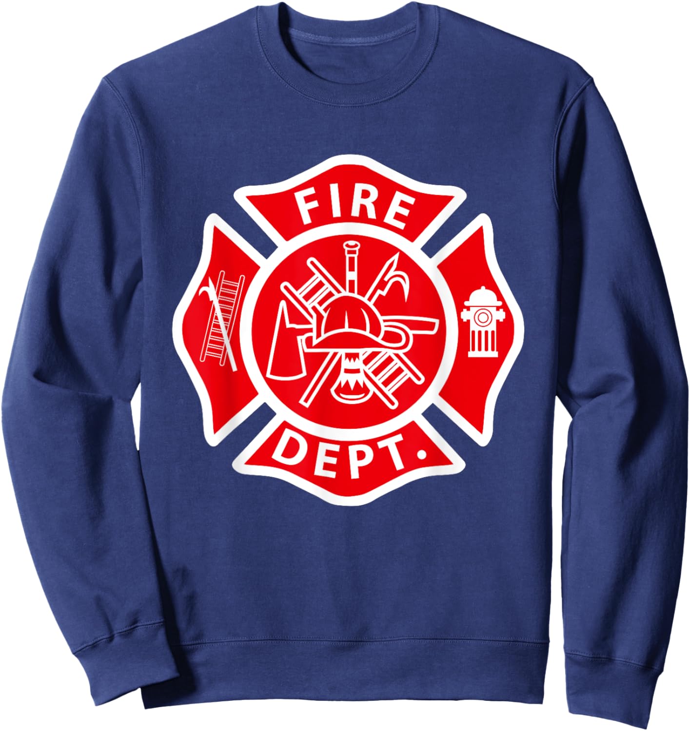 Fire Department Logo Uniform Fireman Symbol Firefighter Gear Sweatshirt - Sweatshirt | Navy