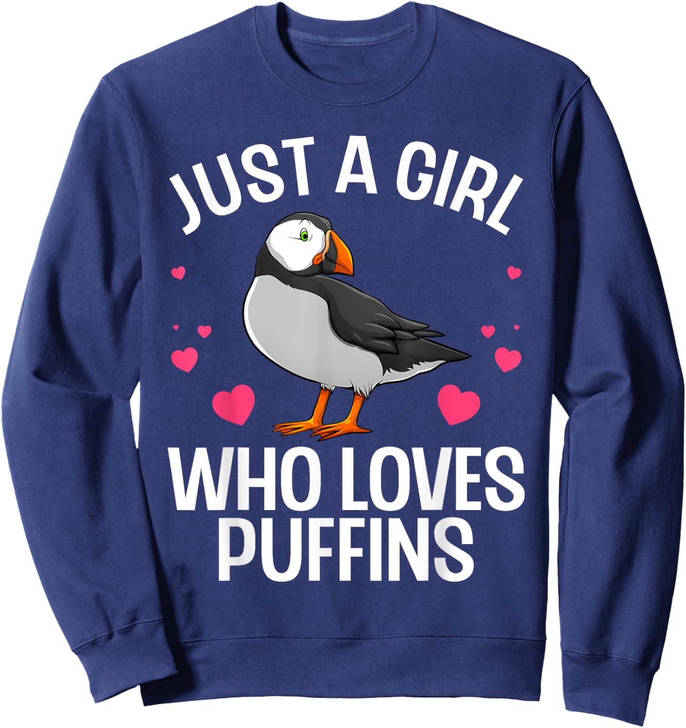 Best Puffin Girls Rare Bird Lover Birdwatching Sweatshirt - Sweatshirt | Navy
