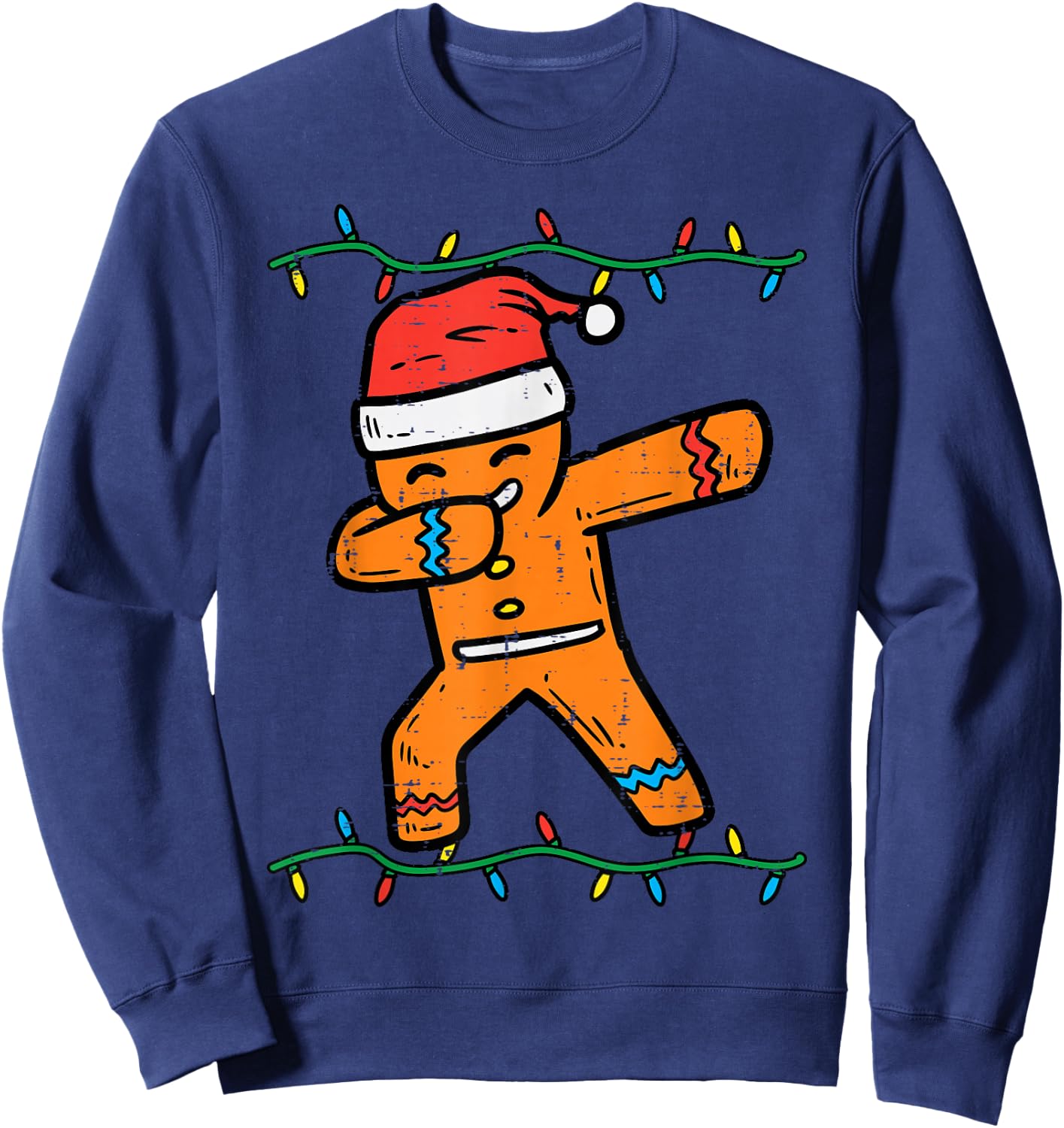 Dabbing Gingerbread Man Cookie Christmas Boys Men Kids Xmas Sweatshirt - Sweatshirt | Navy