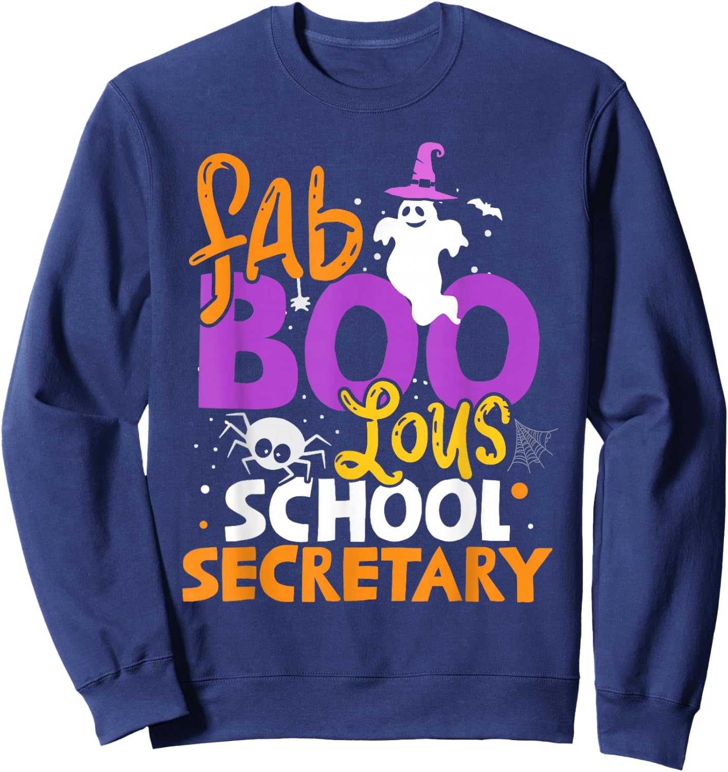 Faboolous School Secretary Ghost Halloween Costume Sweatshirt - Sweatshirt | Navy