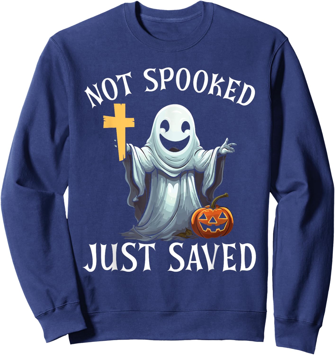 Christian Halloween Jesus Christ Trick Or Treat Christianity Sweatshirt - Sweatshirt | Navy