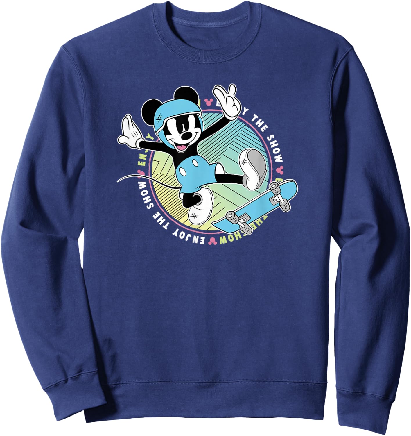Disney Mickey And Friends Skateboard Mickey Enjoy The Show Sweatshirt - Sweatshirt | Navy